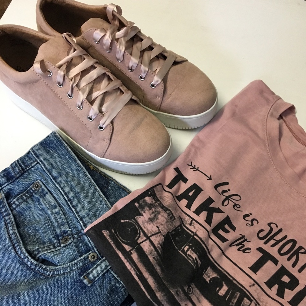 Susina suede blush pink 9.5 sneakers Nordstrom